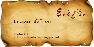 Ercsei Áron névjegykártya
